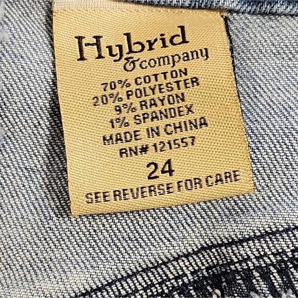 Hybrid Distressed Denim Jean Shorts Medium Wash Rips Plus Size Casual Summer 24 - Picture 4 of 6